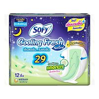Sofy Cooling Fresh Natural Night Wing 29 cm. 12 Pcs.