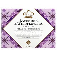 Nubian Heritage, Кусковое мыло с лавандой и полевыми цветами, 142 г