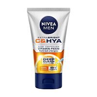 Nivea Men Extra Bright C  Hya Age Defense Vitamin Foam 100 G. โฟมล้างหน้า โฟมวิตามินซ
