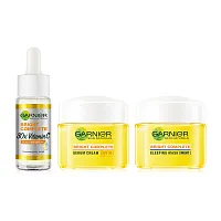 Garnier Set 3 Items Bright Complete Vitamin C Booster Serum 15ml + Bright Complete Serum Cream SPF 30 PA+++ 18ml + Vitamin C Yog