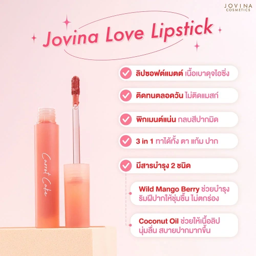 JOVINA COSMETICS Love Recipe Liquid Lipstick 2g фото 4