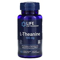 Life Extension, L-теанин, 100 мг, 60 растительных капсул