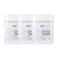 Konvy Cotton Swabs Double Purpose [100pcs x 3 Packs]