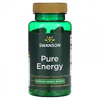 Swanson, Pure Energy, 60 растительных капсул