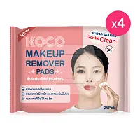 KOCO Gentle Eye & Lip Makeup Remover [25 Pads x 4 Packs]