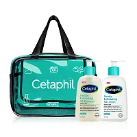 Cetaphil Gentle Exfoliating Sa Cleanser 236ml + Gentle Exfoliating Sa Lotion 236ml [Free PVC Traveling Bag Green 1pc]