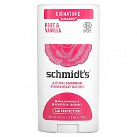Schmidt's, Натуральный дезодорант, роза и ваниль, 75 г (2,65 унции)