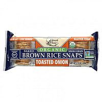 Edward & Sons, Органический продукт, Запеченые цельнозерновые чипсы из бурого риса, ЖАреный лук, 3,5 унц. (100 г)