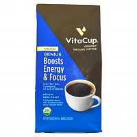 VitaCup, Genius, органический кофе, молотый, средне-темная обжарка, 284 г (10 унций)