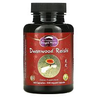 Dragon Herbs, Duanwood Reishi, 500 мг, 100 вегетарианских капсул