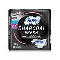 Sofy ผ้าอนามัย Charcoal Fresh Ultraslim 0.1 Wing [23cm x 16pcs]