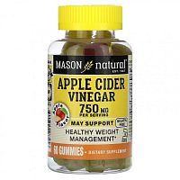 Mason Natural, Яблочный уксус, яблоко, 250 мг, 60 жевательных таблеток