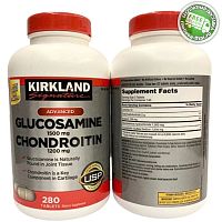 Таблетки для суставов и хрящей Kirkland Signature Advanced Glucosamine 1500 мг Chondroitin Sulfate 1200 мг 280 шт. США