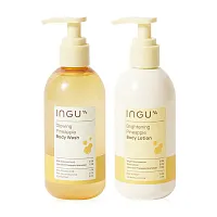 INGU Skin Set 2 Items Brightening Pineapple Body Lotion 250ml + Glowing Pineapple Body Wash 250ml