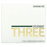 The PUR Company, Spearmint Three, жевательная резинка без сахара, 12 стиков