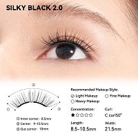 Wosado Soft Magnetic False Eyelashes 1pcs. Silky Black 2.0