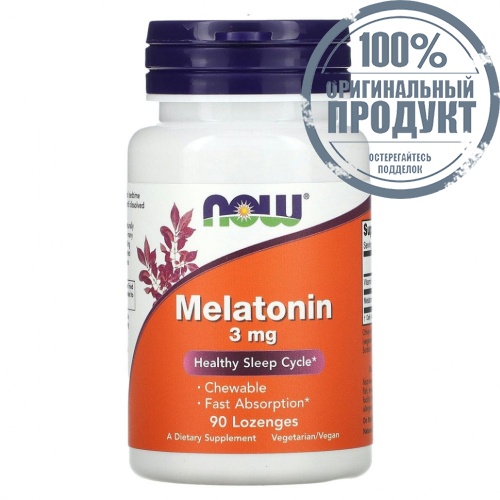 NOW Foods, Мелатонин, 3 мг, 90 пастилок