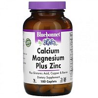 Bluebonnet Nutrition, кальций, магний и цинк, 180 капсул