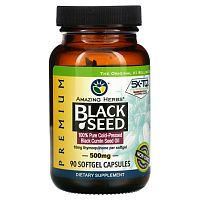 Amazing Herbs, Black Seed, 500 мг, 90 гелевых капсул