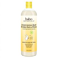 Babo Botanicals, Увлажняющее средство для умывания и ванной Baby Bubble Bath & Wash, календула с овсяным молоком, 15 ж. унц. (450 мл)