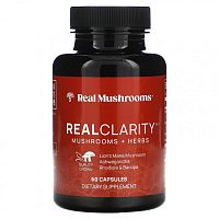 Real Mushrooms, RealClarity, грибы и травы`` 60 капсул