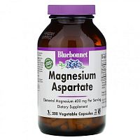 Bluebonnet Nutrition, Аспартат магния, 200 мг, 200 растительных капсул Bluebonnet Nutrition, Аспартат магния, 200 мг, 200 растительных капсул