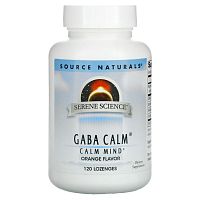 Source Naturals, GABA Calm, ГАМК, апельсиновый вкус, 120 таблеток для рассасывания