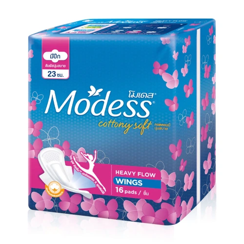 Modess ผ้าอนามัย Heavy Flow Cottony Soft - Wings 16pcs