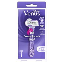 Gillette Venus Deluxe Smooth Swirl Razor 1'S+Blades 2'S มีดโกน กำจัดขน