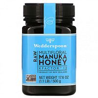 Wedderspoon, Необработанный многоцветковый мед манука, KFactor 12, 500 г (1,1 фунта)