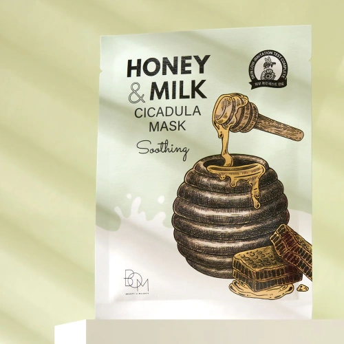 BOM Honey And Milk Cicadula Mask - Soothing 25g фото 4