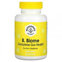 Beekeeper's Naturals, B. Biome Complete Gut Health, Pre, Pro + Postbiotic, 60 Capsules