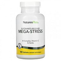 NaturesPlus, Mega-Stress, длительное высвобождение, 90 таблеток