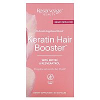 ReserveAge Nutrition, Keratin Hair Booster с биотином и ресвератролом, 120 капсул