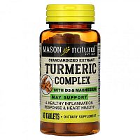 Mason Natural, Комплекс с куркумой & витамином D3 и магнием, 60 таблеток