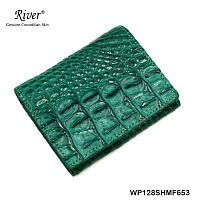 Кошелек женский из натуральной кожи крокодила River Genuine Crocodilian Skin WP128SHMF, Таиланд ЗЕЛЕНЫЙ