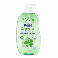 D-nee Baby Wash Organic Head  Body 800 Ml. สบู่เหลวอาบน้ำ สระผม อ่อนโยน