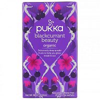 Pukka Herbs, Blackcurrant Beauty, органический чай с черной смородиной, без кофеина, 20 пакетиков с фруктовым чаем, 38 г (1,34 унции)
