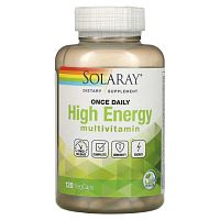 Solaray, Once Daily, Мультивитамины с высокой энергией, 120 вегетарианских капсул