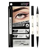 Ashley Charming Eyes Double Head Pen 0.1g.+0.35ml. 01 Black