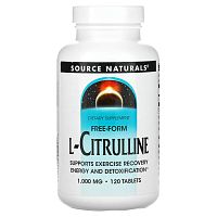 Source Naturals, L-цитруллин, в свободной форме, 1000 мг, 120 таблеток
