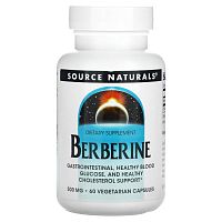 Source Naturals, Берберин, 500 мг, 60 вегетарианских капсул