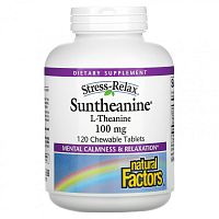 Natural Factors, Suntheanine, 100 мг, 120 жевательных таблеток