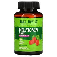NATURELO, мелатонин в жевательных таблетках, со вкусом клубники, 90 вегетарианских жевательных таблеток