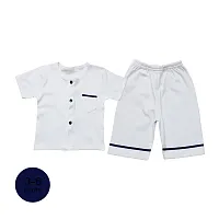 YUYING Baby Short Sleeve and Pants Set Pure Cotton 100% Cloth [3-6 Months] Navy