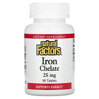 Natural Factors, Комплекс железа, 25 мг, 90 таблеток