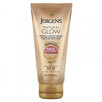 Jergens, Увлажняющее средство Natural Glow для ежедневного ухода за лицом, SPF 20, оттенок Fair to Medium, 59 мл