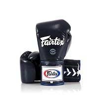 Боксерские профессиональные перчатки на шнуровке Fairtex BGL 6, Таиланд 16 oz Blue