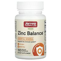 Jarrow Formulas, Zinc Balance, 100 вегетарианских капсул