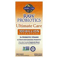 Garden of Life, RAW Probiotics Ultimate Care, 30 вегетарианских капсул